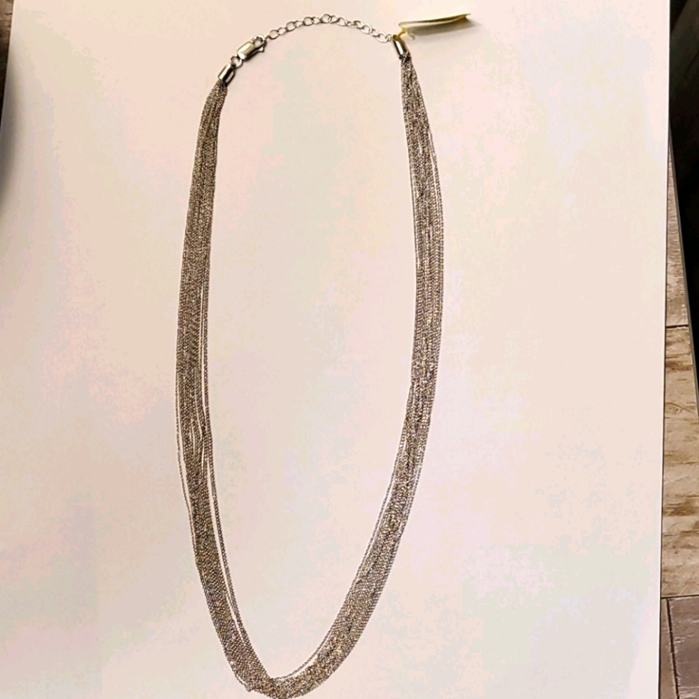 Multi strand necklace sterling silver 18-20 inch